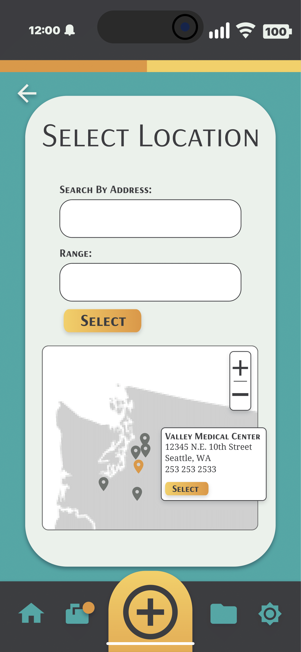 Select Location Page